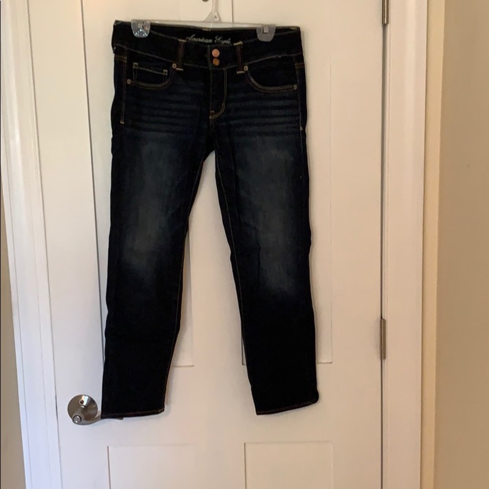 AE double button cropped jeans